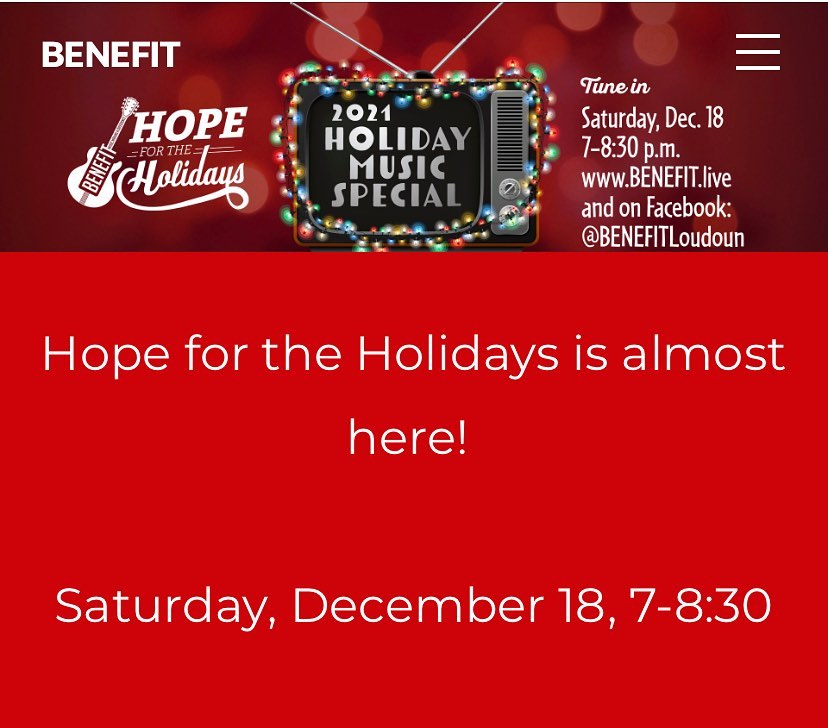 Holiday music fundraiser special @benefit_loudoun  Facebook event #loudounkids #hopefortheholidays