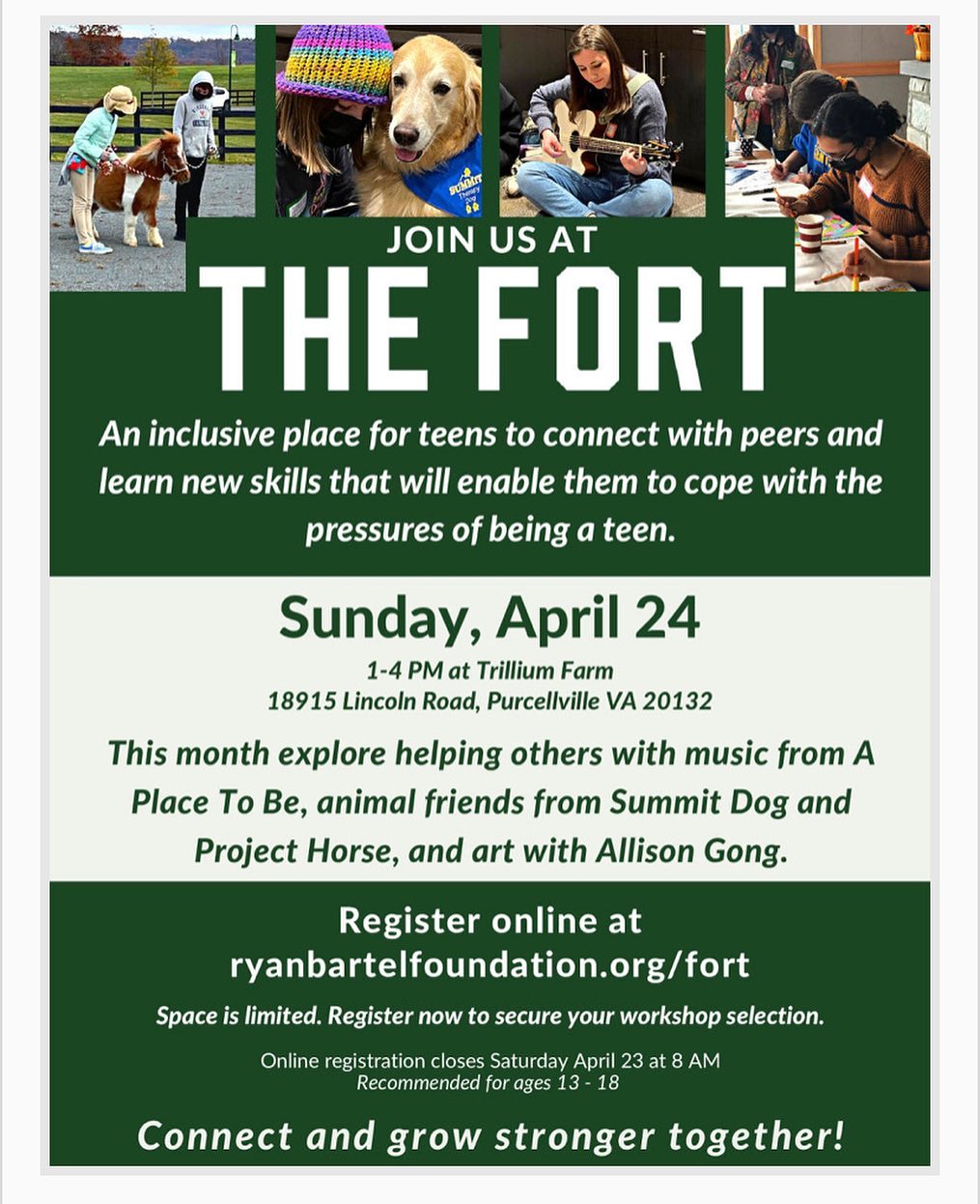 The Fort is a great resource for teens to get extra support and connection with their peers, @ryanbartelfoundation @summitdogva @aplacetobeva